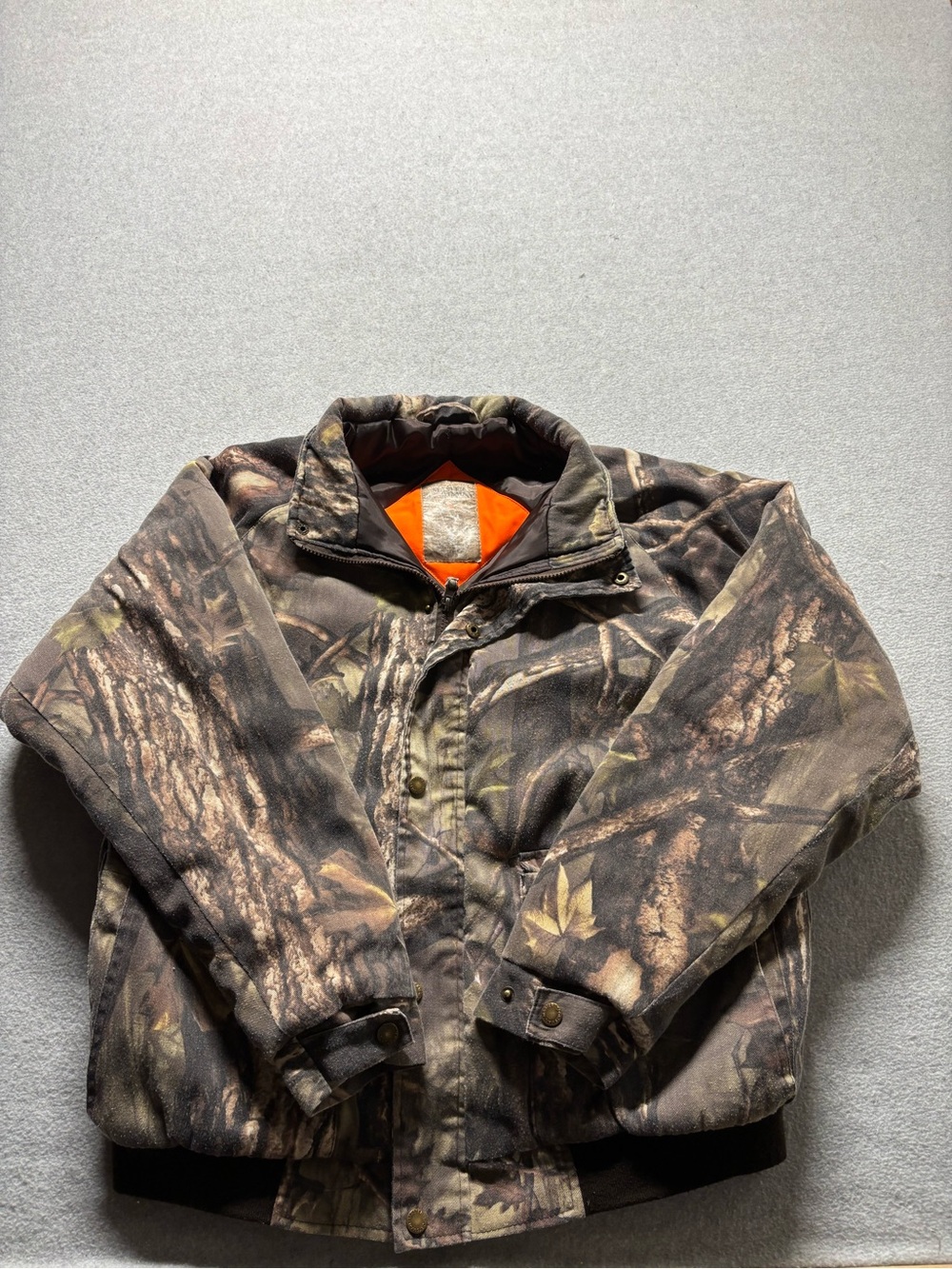 Men's Camo Field Jacket with Orange Lining